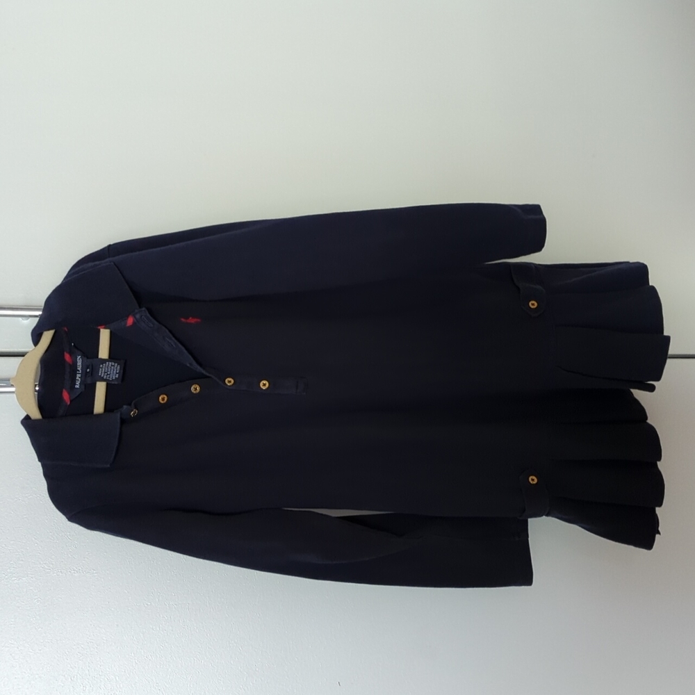 Ralph Lauren navy blue girls pleated polo dress size small